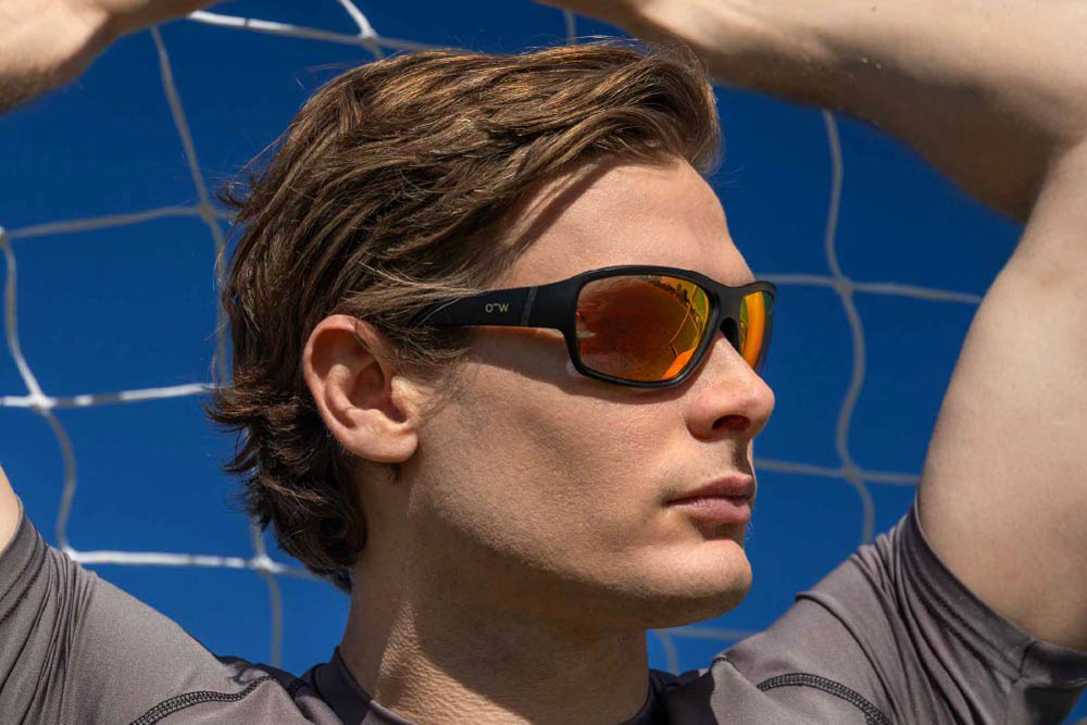 LachieTR90 sunglasses frame worn by model.