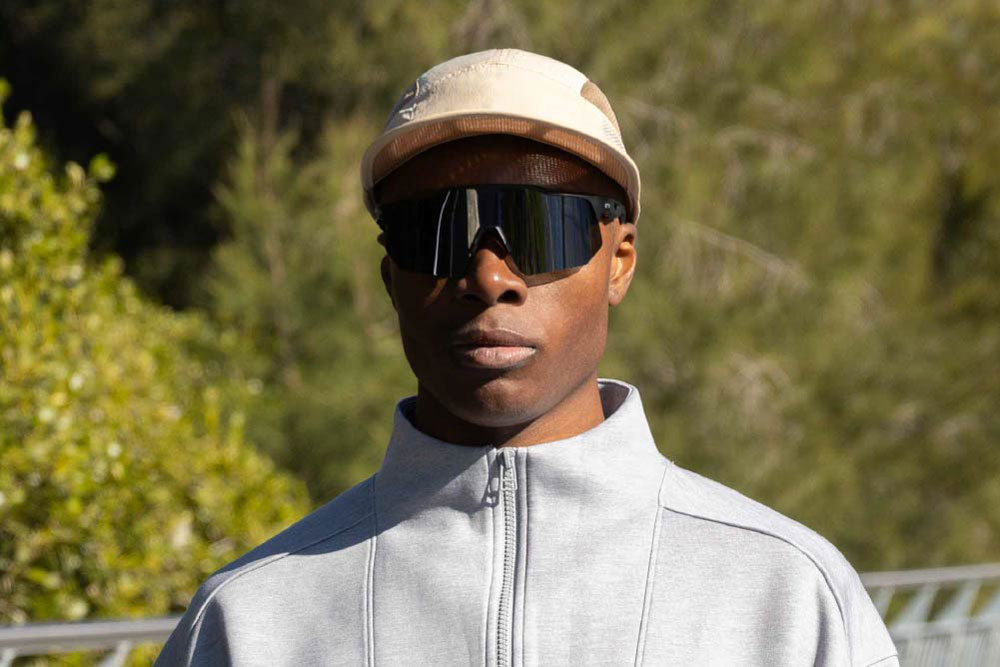 ToddTR90 sunglasses frame worn by model.