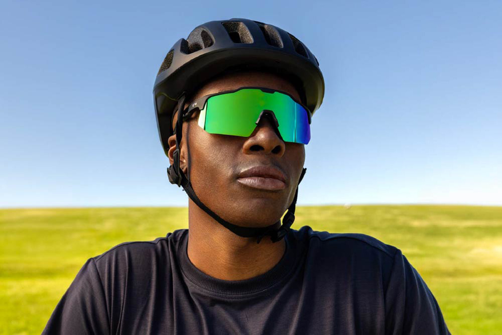 ToddTR90 sunglasses frame worn by model.